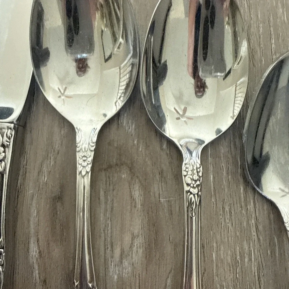 Lot of 7 Oneida Community LOUISIANA Stainless Glossy Spoons & Knives Flatware